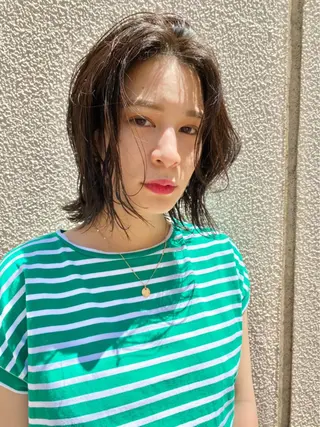 ミディアム カラー パーマ ヘアアレンジ 【公式】amble luxe池袋東口🩷のヘアスタイル