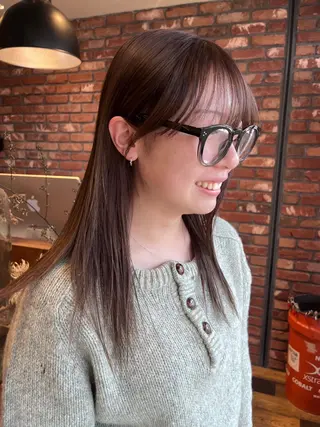 ロング カラー Vicky オリーブ メンズカジュアルのヘアスタイル