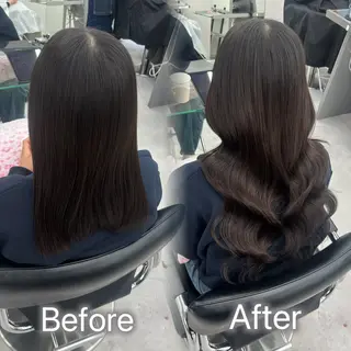 ロング カラー メンズ シールエクステ🎀 羽エクステ🌙しぇるのヘアスタイル