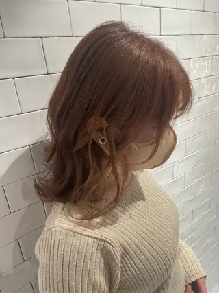 ミディアム カラー &chaLme   心斎橋所属・emi/髪質改善/ 韓国風/艶カラーのヘアスタイル
