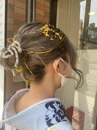 セミロング カラー 千葉ハイトーンカラー KASUMIのヘアスタイル