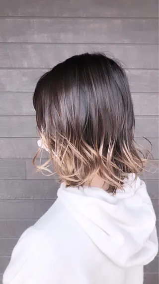 ミディアム 太白区白髪ぼかし/ ボブカット/千葉達人のヘアスタイル