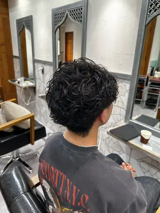 ショート パーマ メンズ JOS所属・上野/エフェクトブリ ーチ✂︎touiのヘアスタイル