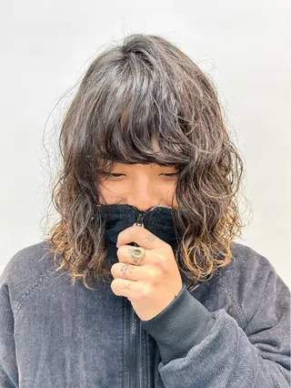 ミディアム パーマ メンズ warme所属・メンズパーマ メンズ特化ryoのヘアスタイル