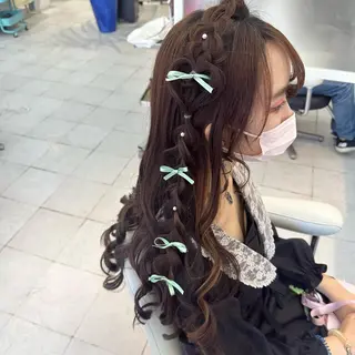 ロング ヘアアレンジ エクステ♡ヘアメ 内村麻衣のヘアスタイル