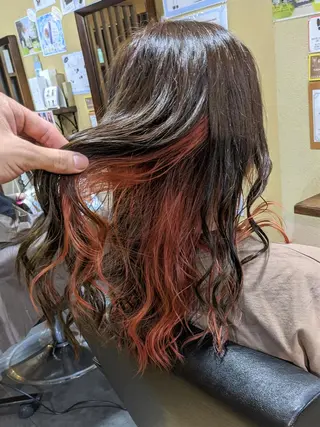 カラー ヘアアレンジ ロング パピヨンロゼ カラー特化/ブリーチのヘアスタイル