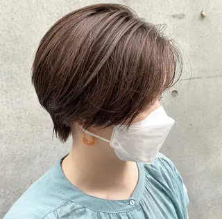 ショート 透け感×顔まわり デザイン✂︎吉田のヘアスタイル