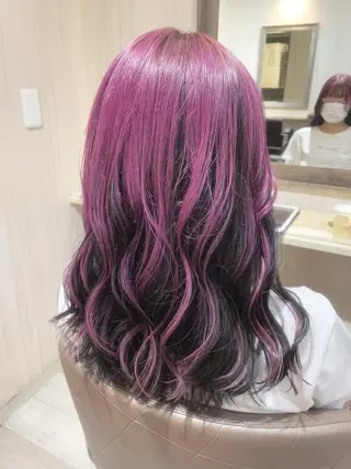 カラー セミロング 嶋村夏実🌼レイヤー 🌸白髪ぼかしのヘアスタイル