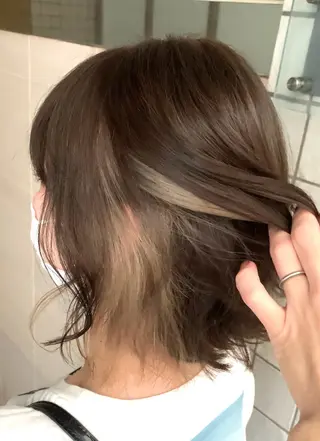 ショート カラー ヘアアレンジ 新徳 りえのヘアスタイル