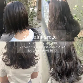 カラー 赤み消し韓国ヘア レイヤー縮毛🤍渡邉のヘアスタイル