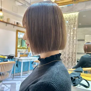 ミディアム カラー 髪質改善【縮毛矯正】 北千住で美髪に導く人のヘアスタイル