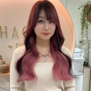 ロング カラー MOE🐈‍⬛🎀 エクステ/ワンホンのヘアスタイル