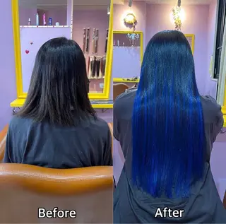 ロング シール＋ちび編み込み エクステ梅田🐨のヘアスタイル