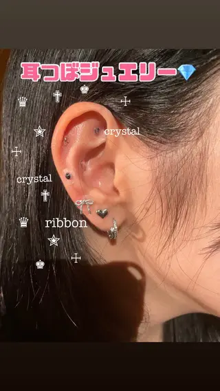 N〜Nail&Eyelashサロン〜所属・💎N💎アイ&耳. ボディージュエリーのマツエク・マツパデザイン