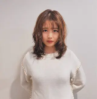 セミロング パーマ CIEN white所属・パーマモデル募集中 渥美翔人のヘアスタイル
