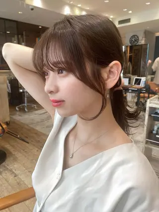 セミロング カラー 顔周り/くびれヘア 韓国ヘア💕風間るなのヘアスタイル