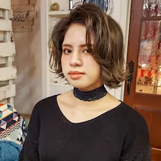 ショート カラー フリーランス所属・韓国ヘア レイヤー くびれヘアMATSUのヘアスタイル