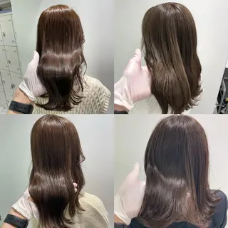 ミディアム カラー パーマ ヘアアレンジ ネイル マツエク・マツパ 韓国風ベージュ🤎 赤みなし🌿横浜🤎のヘアスタイル