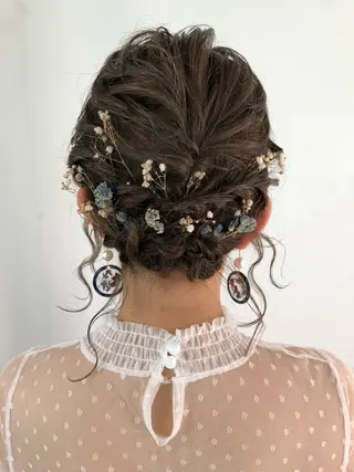 ミディアム カラー ヘアアレンジ 榎園 由美のヘアスタイル