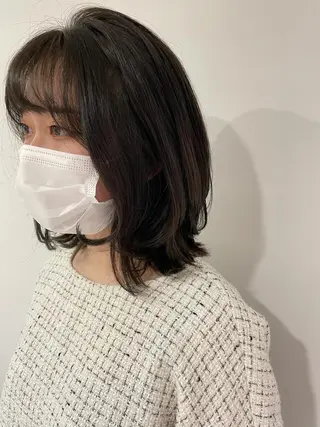 ミディアム 太田ありさ クリーミーヘアカラーのヘアスタイル