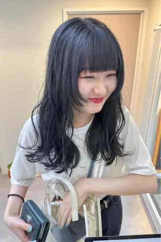 ロング カラー kyon.hair 韓国カットカラーのヘアスタイル