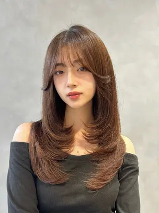 セミロング カラー ❤️ショートカット ・顔周りカット❤️のヘアスタイル