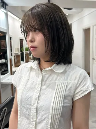 ミディアム カラー レイヤーボブ/ 艶カラー/サナ🌼のヘアスタイル