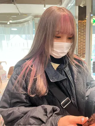 ミディアム カラー 💖デザインカラー/ タダ ハナカ💖のヘアスタイル