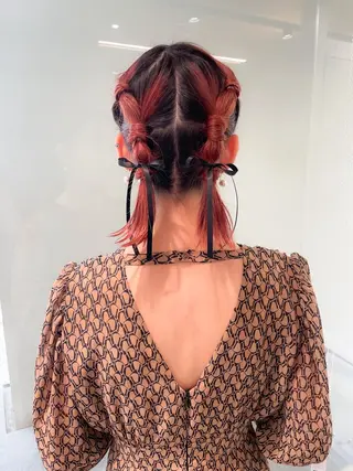 ミディアム カラー パーマ ヘアアレンジ 💖美髪矯正💖 辻未侑のヘアスタイル