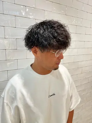 パーマ メンズ &chaLme   心斎橋所属・emi/髪質改善/ 韓国風/艶カラーのヘアスタイル