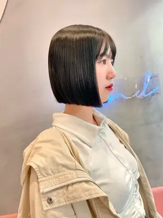 ショート Misaki /ボブ/縮毛矯正のヘアスタイル