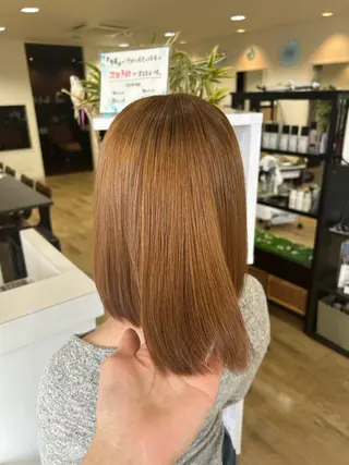 ミディアム ボブ/ショートボブ/ 艶カラー/吉川清保のヘアスタイル