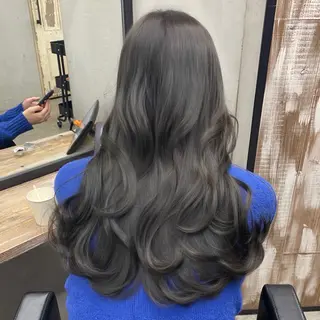 ロング カラー 新宿/韓国ヘア/ 髪質改善ストレートのヘアスタイル