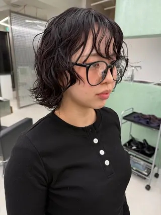 ミディアム カラー パーマ 表参道/髪質改善・ 透明感 colorのヘアスタイル