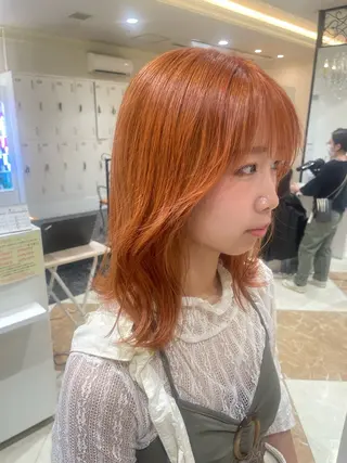 セミロング カラー 顔まわり/インナー カラー/　syuriのヘアスタイル