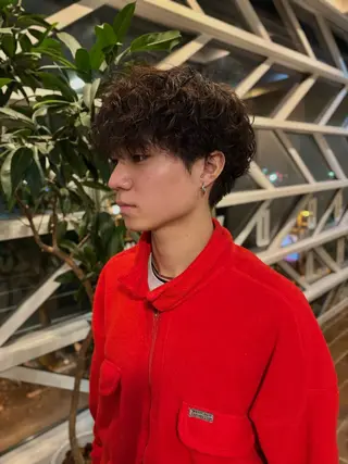 パーマ メンズ ハイトーン/デザイン カラー/るいのヘアスタイル