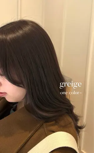 セミロング 透明感カラー/顔周り カット🎀ヒラバルのヘアスタイル