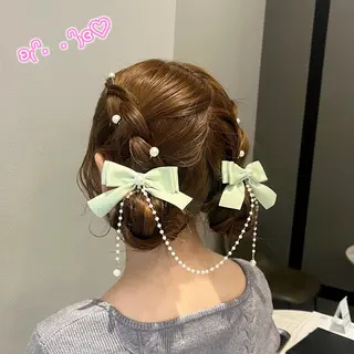 ヘアアレンジ 暖色/顔周り /ヘアメ/あつはのヘアスタイル