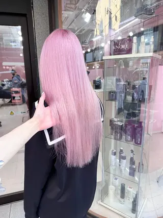 セミロング カラー ❄️💛エクステ ブリーチ❄️yukiのヘアスタイル