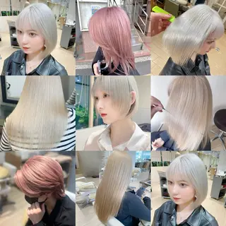 ミディアム カラー AFLOAT D‘L所属・ハイトーン/透明感 カラー/MANARUのヘアスタイル