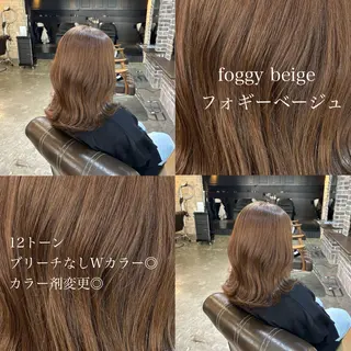 セミロング カラー acroあべの店所属・🧸顔周りカット /透明感🎀のヘアスタイル