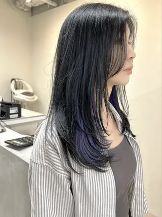 ミディアム カラー メンズ レイヤー ウルフ 弓木啓輔のヘアスタイル