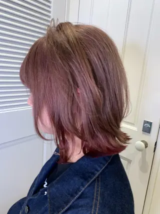 ミディアム 渋谷ハイトーン/ デザインカラー阿部のヘアスタイル