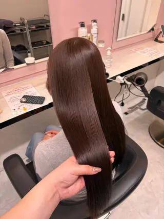 ロング カラー 透明感ベージュカラー 🪞上野🪞AIのヘアスタイル