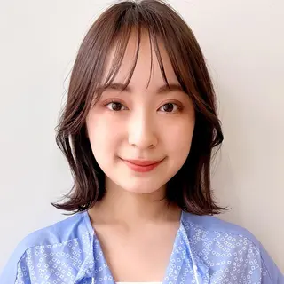 ミディアム カラー 🌱小顔ヘア/ボブ ミディアム/双葉🌱のヘアスタイル
