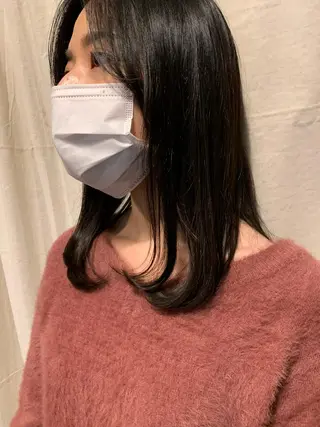 ミディアム Asti blanche所属・ブリーチなしWカラー /地毛風/小林凪沙のヘアスタイル