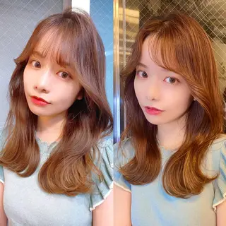 セミロング レイヤー/顔周り 田山　穂波のヘアスタイル