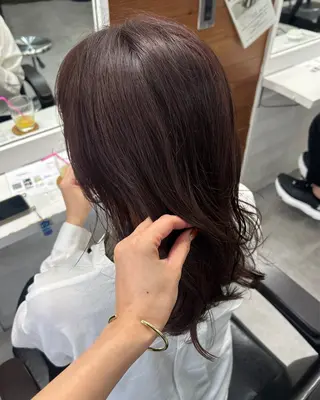 セミロング カラー レイヤーボブ/ 艶カラー/サナ🌼のヘアスタイル