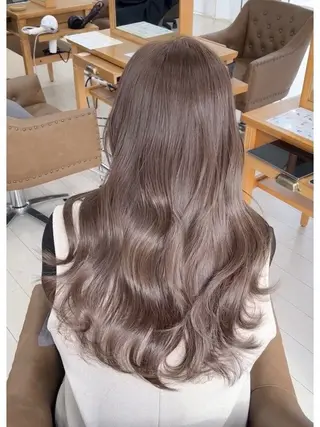 ロング カラー ブリーチなしWカラー 縮毛矯正・清水天空のヘアスタイル