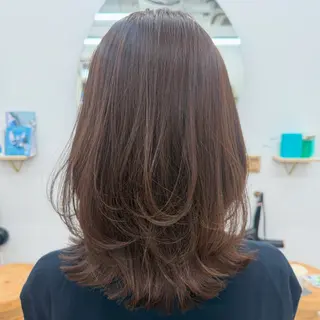 ミディアム ANNA🐾 艶カラー/水素カラーのヘアスタイル